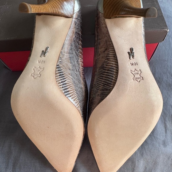 JV (J Vincent) 4 inch heel size 10M multi color ginger lizard pump - Picture 3 of 4